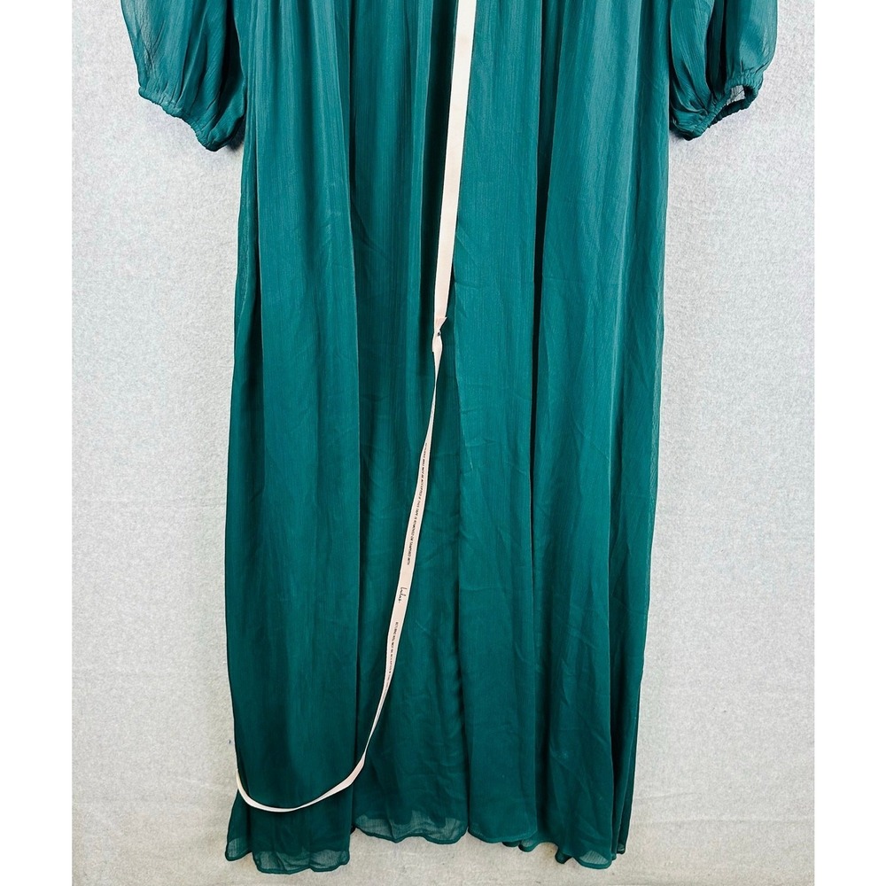New Lulus Sweet Womans Sz Large Dress Green Chiffon Maxie Dress Lined NWT - Picture 7 of 10